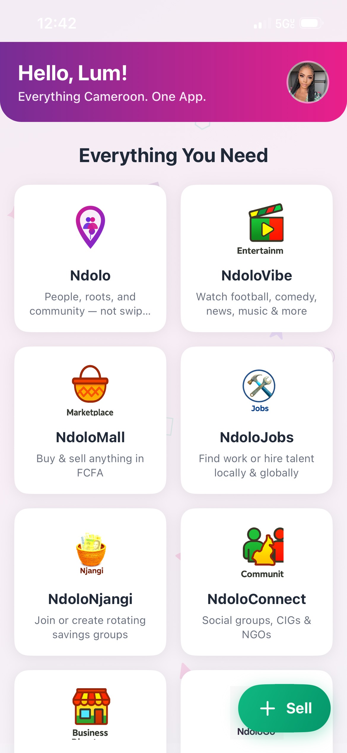 Ndolo app home screen